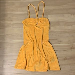 NWOT yellow terry cloth dress h&m